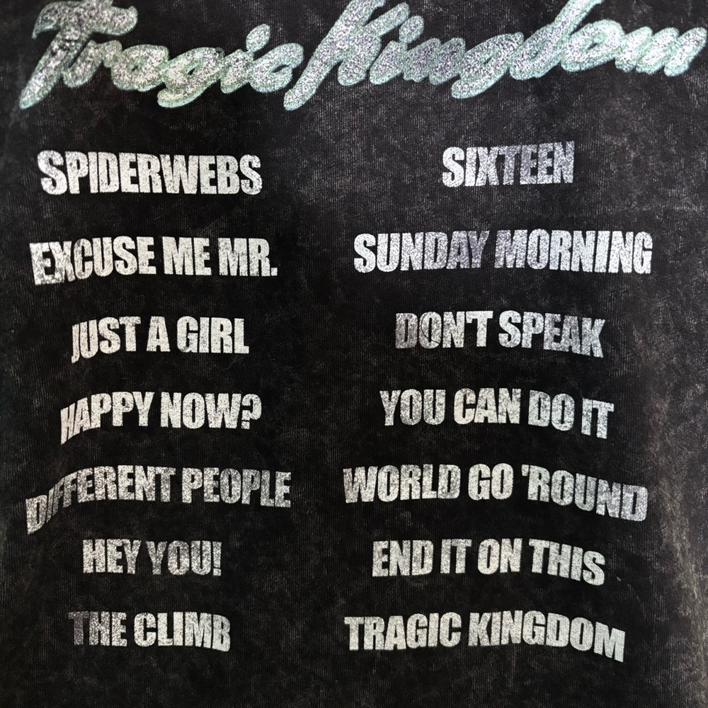 Urban Outfitters No Doubt Tragic Kingdom Tour '97 Graphic Acid Wash Tee Black - Picture 11 of 16